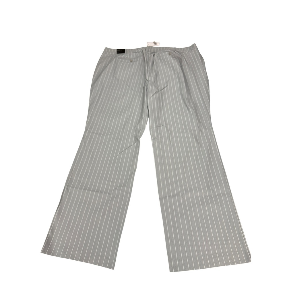 Lane Bryant Madison Pinstripe Bootcut Pants Grey White Size 26 NWT MSRP $59